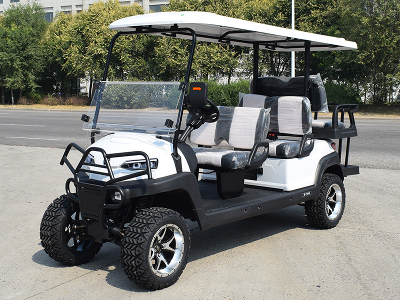 6座高尔夫球车客货两用白色加高