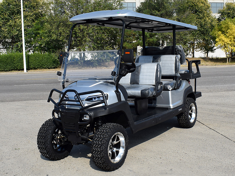 6座高尔夫球车客货两用银色加高