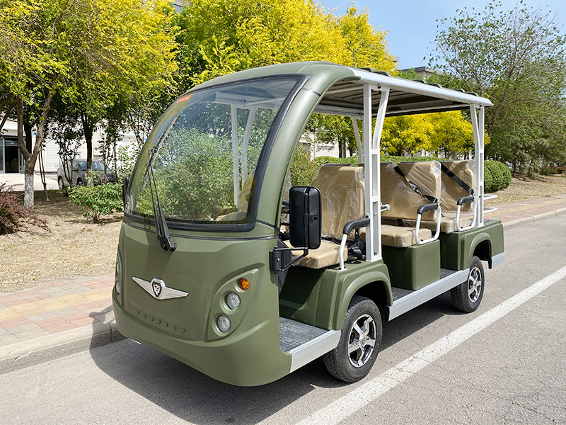 8座电动观光车磨砂绿