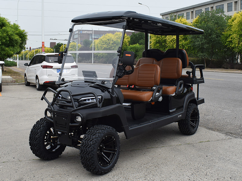 6座高尔夫球车客货两用黑色加高