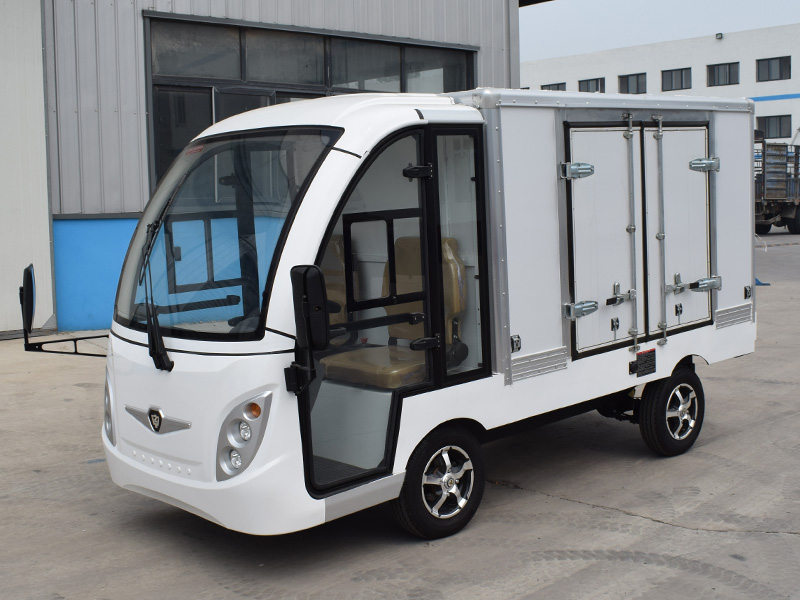 2吨封闭电动货车分层餐箱