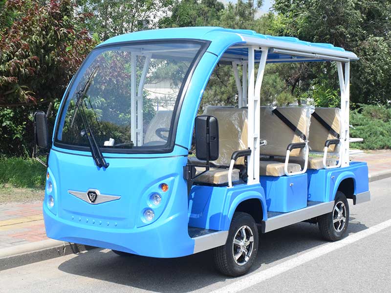 8座电动观光车浅蓝色