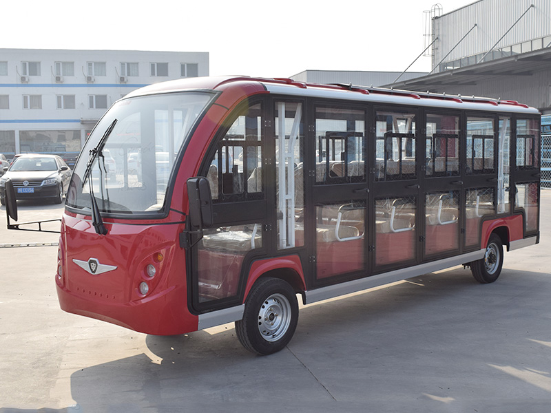 17座封闭电动观光车红色