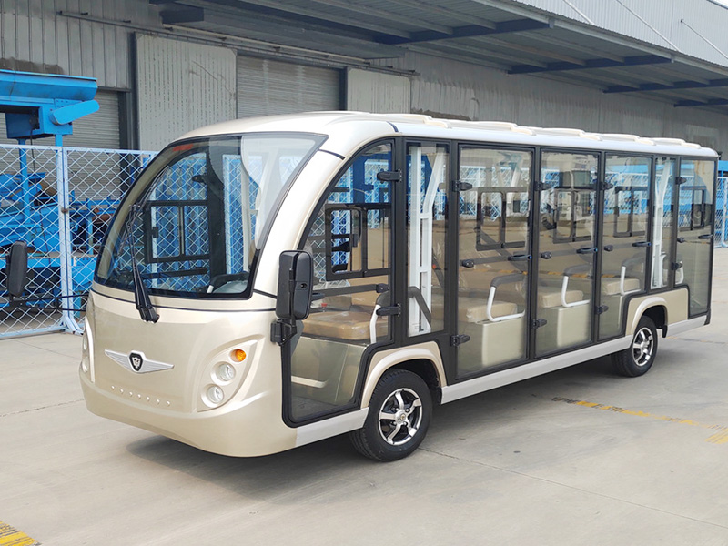 14座封闭电动观光车香槟金