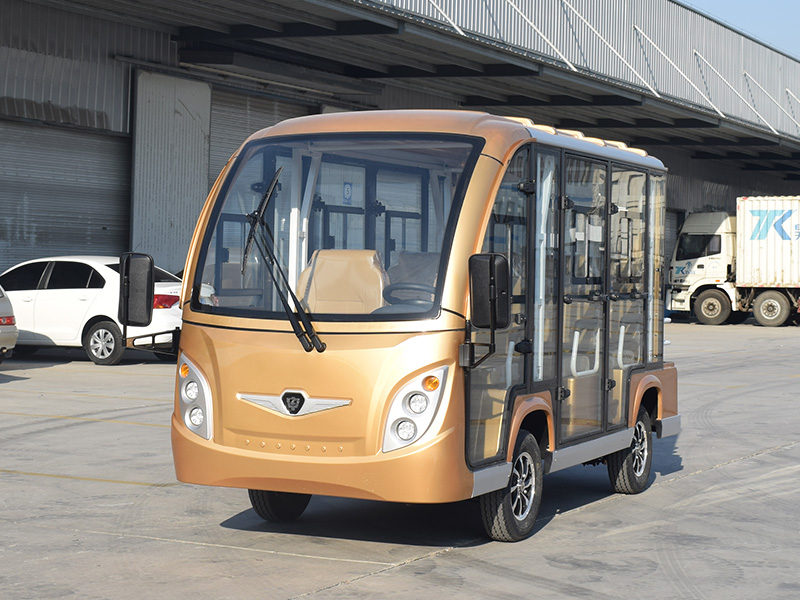 8座封闭电动观光车香槟金